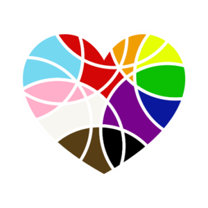 Colores LGBTQ+ en un corazón