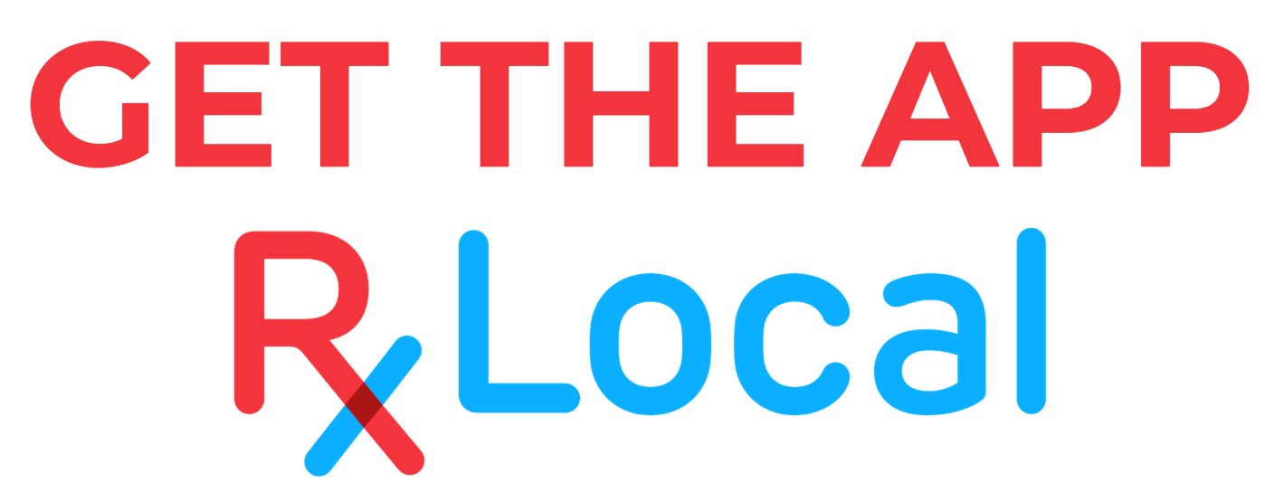 This is an image of text reading Get the App Rx Local